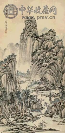 项文彦 群山图 立轴 设色纸本