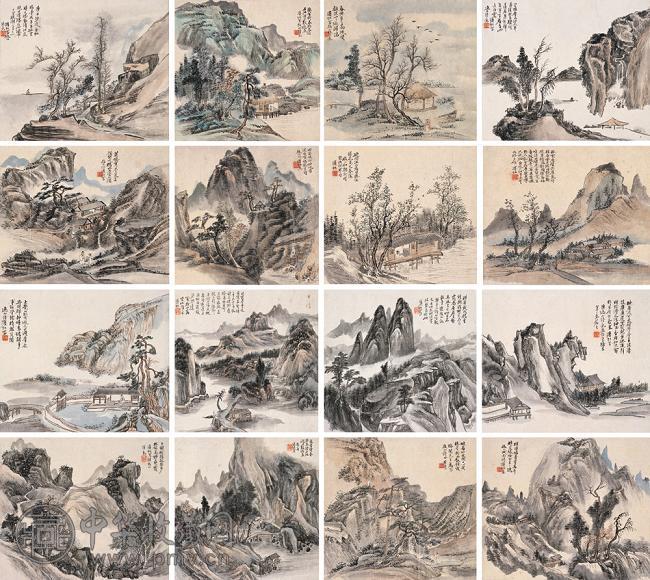 黄宾虹 乙卯(1915年)作 后山诗意图 册页(16开) 设色纸本