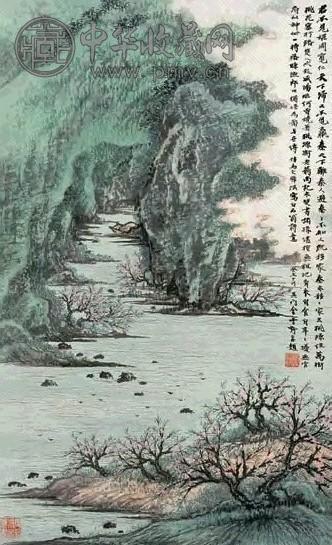 金雪野 癸未(1943年作) 桃花源 立轴 设色纸本