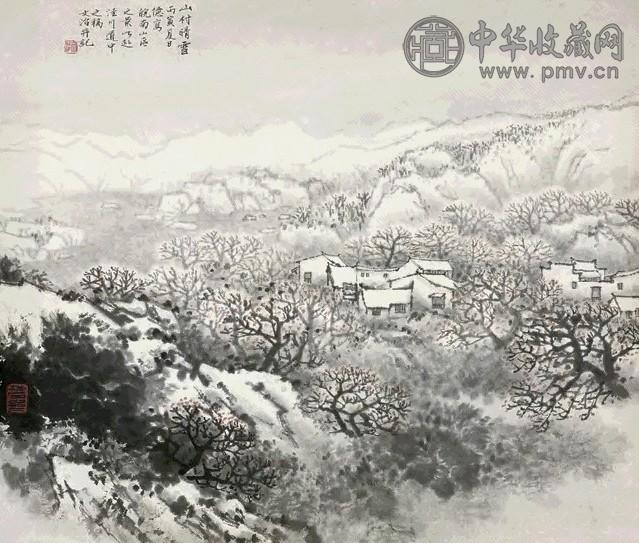 宋文治 丙寅(1986年)作 山村晴雪图 镜心 设色纸本