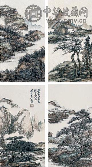 吴历(款) 山水 册页(10开) 设色纸本