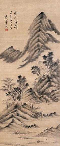 潘思牧 云藏雨散 立轴 水墨绢本