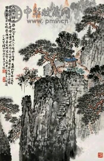 钱松喦 寻幽探胜图 立轴 设色纸本