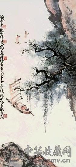 赵少昂 山水 立轴 设色纸本