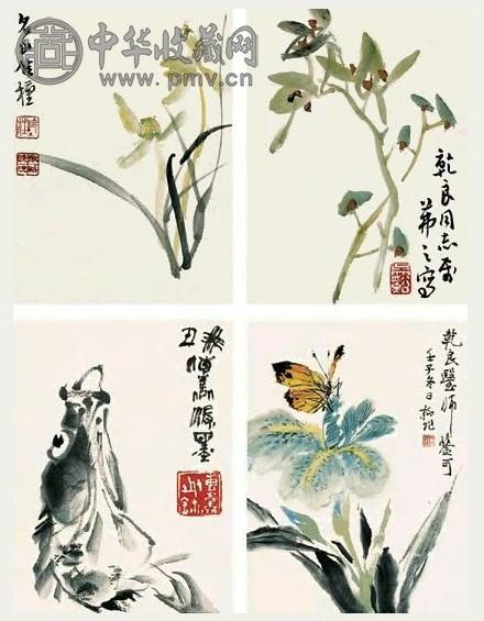 吴茀之 花卉 镜心 设色纸本