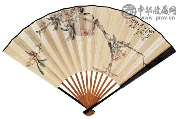 沙馥 多子图 扇面 设色笺本