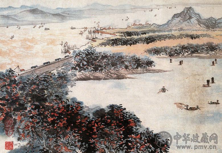 张登堂 东平湖滞洪区 镜心 设色纸本