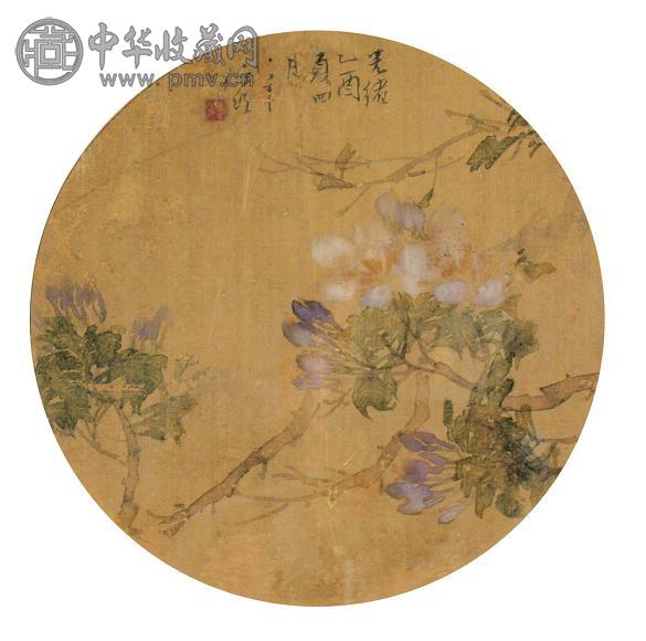 任伯年 乙酉年(1885年)作 花卉 镜心 设色绢本