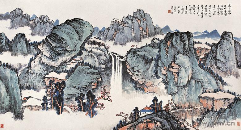 承名世 山水 镜心 纸本