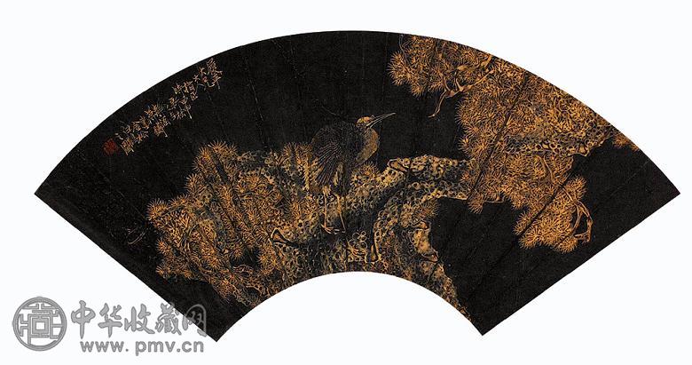 蒋铸 松鹤 扇面