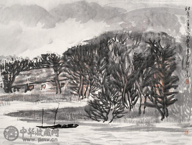 丁观加 1986年作 秋意 镜心 设色纸本