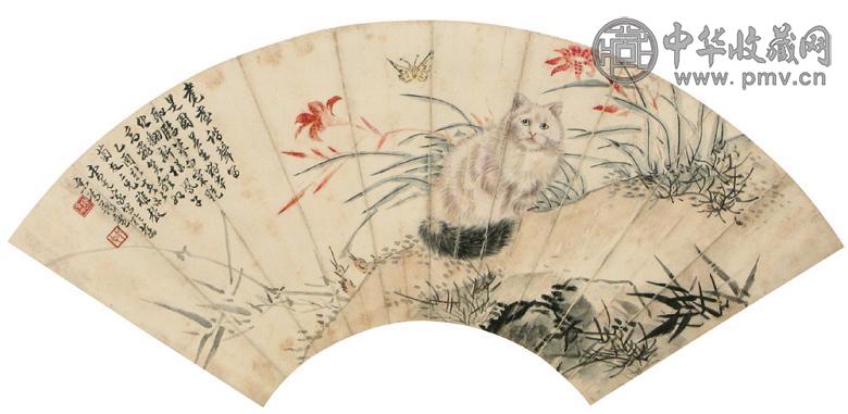 曹克家 乙酉(1945年)作 耄耋图 立轴 设色纸本