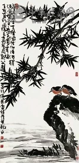 周怀民 花鸟 轴 纸本设色