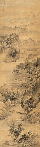 王翚 潇湘远岫 立轴 设色绢本