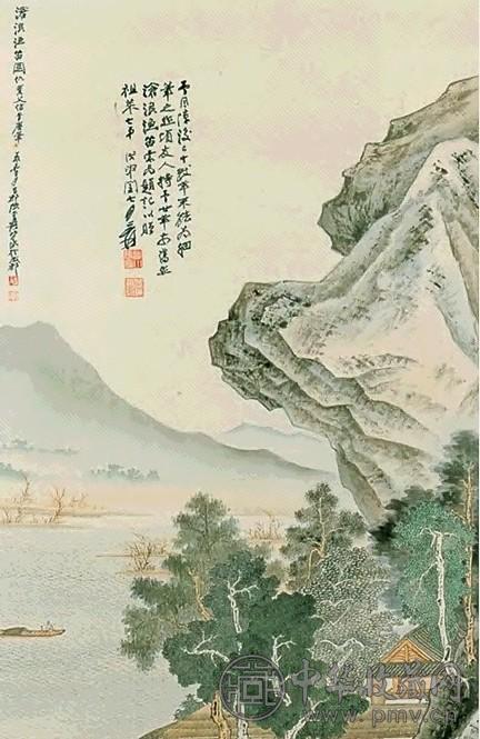【张大千】滄浪渔笛 中国画 掛け軸 水墨画 和室 玄関 茶室 壁掛け 美術品 张大千】滄浪渔笛 中国画 掛け軸 水墨画 和室 玄関 茶室 壁掛け 美術品