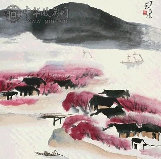 林曦明 山水 镜心 设色