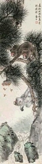 金梦石 封侯图 立轴 设色纸本