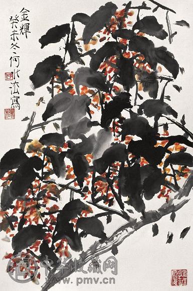 何水法 2003年作 金辉 画心 设色纸本