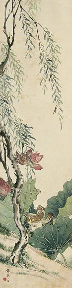 张兆祥 荷花 立轴 设色纸本