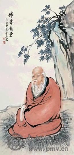 金梦石 佛寿无量 立轴 设色纸本