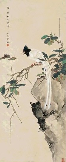 田世光 绶带佳果 立轴 设色纸本