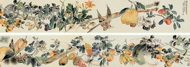 应野平 清供图 卷 纸本设色