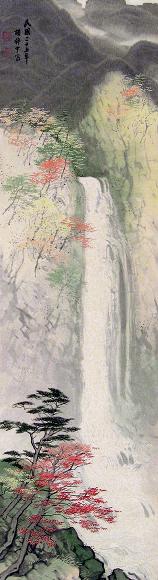 胡粹中 1936年作 山水 立轴 设色纸本