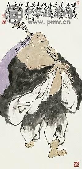 范曾 当代 布袋和尚 镜心