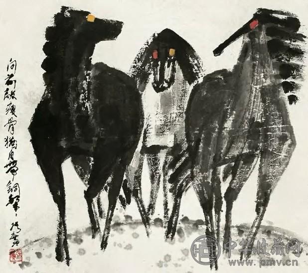 张广 驼铃声声图 镜心 设色纸本