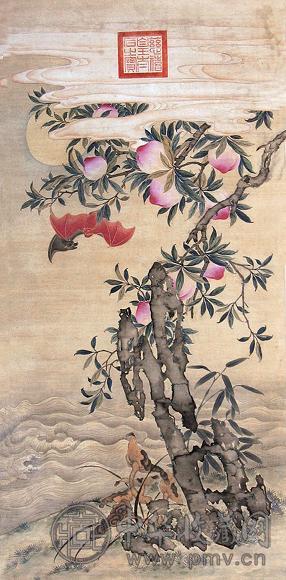 慈禧太后 福寿图 立轴 设色纸本