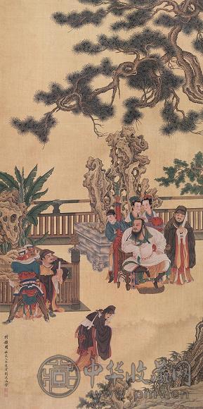 刘凌沧 折槛图 立轴 设色绢本