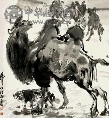 近现代 黄胄 骆驼 轴