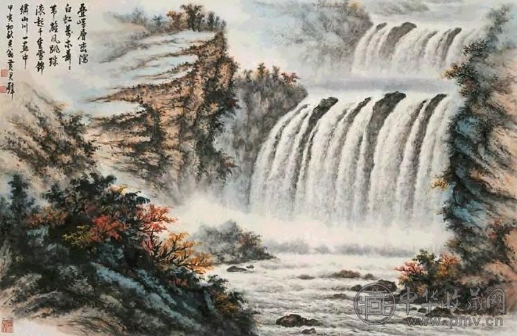 黄君璧 1974年作 叠嶂层峦图 镜心