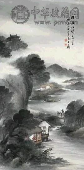 吴石僊 乙卯(1915)年作 时雨初晴 立轴 设色纸本