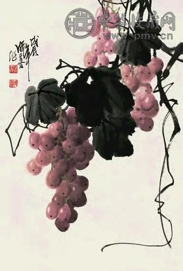 王成喜 1988年作 葡萄 镜心 设色纸本