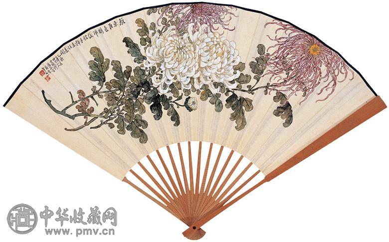 缪谷瑛 袁希濂 东离菊艳图 草书