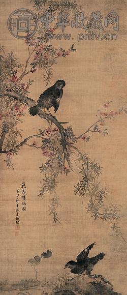 蒋廷锡 花源双鸽图