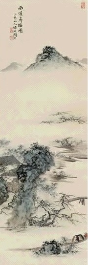 周怀民 西溪寻梅图 立轴 设色纸本