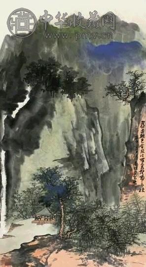 谢稚柳 1980年 岩边树色 立轴 设色纸本