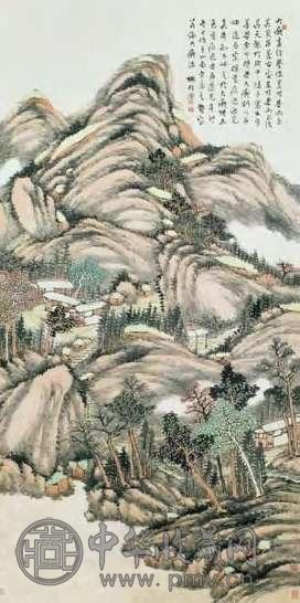 王学浩 清 仿大癡山水 轴