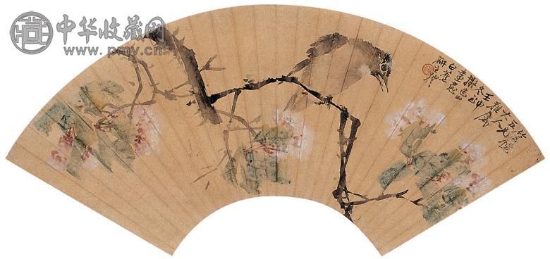 王礼 梨花栖雀图 镜心 设色金笺