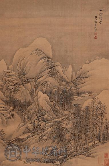 王翚 山阴积雪图 立轴 设色绢本
