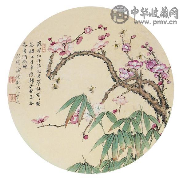 溥僴 花卉 立轴 设色纸本