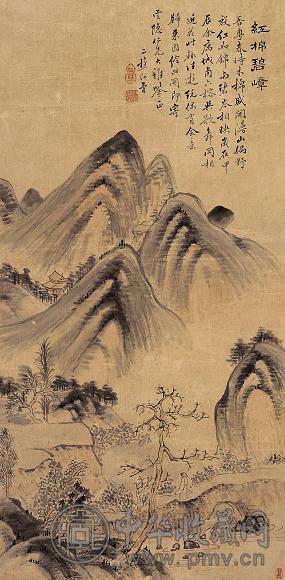 黎简 甲辰(1784年)作 红棉碧嶂 立轴 设色纸本