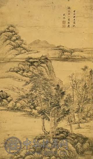 钱黯 明未清初 山水 轴