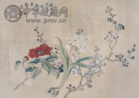 马家桐 花卉 镜心 设色绢本