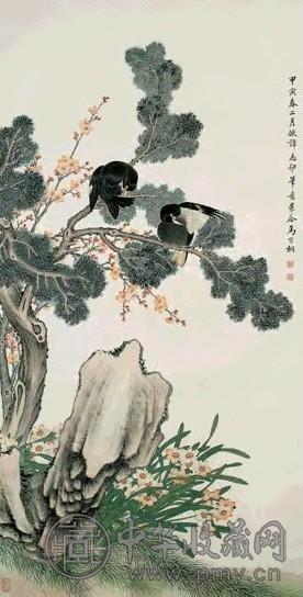 清 马家桐 八柏长春 轴