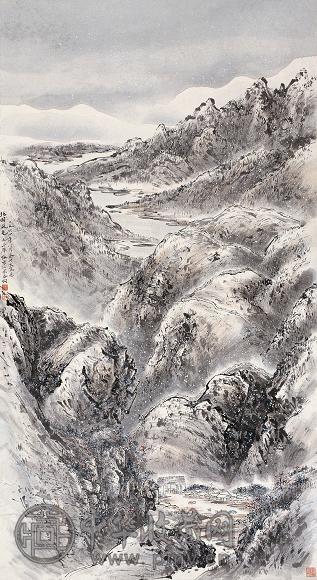 秦仲文 1964年作 北国风光 立轴 设色纸本