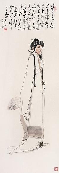 颜梅华 诸葛亮 镜心 纸本