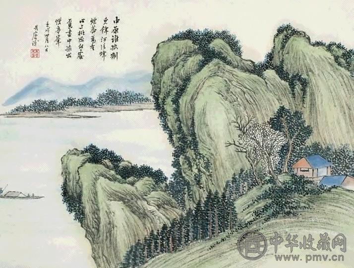 林纾 1922年作 桃源何处 立轴 设色纸本